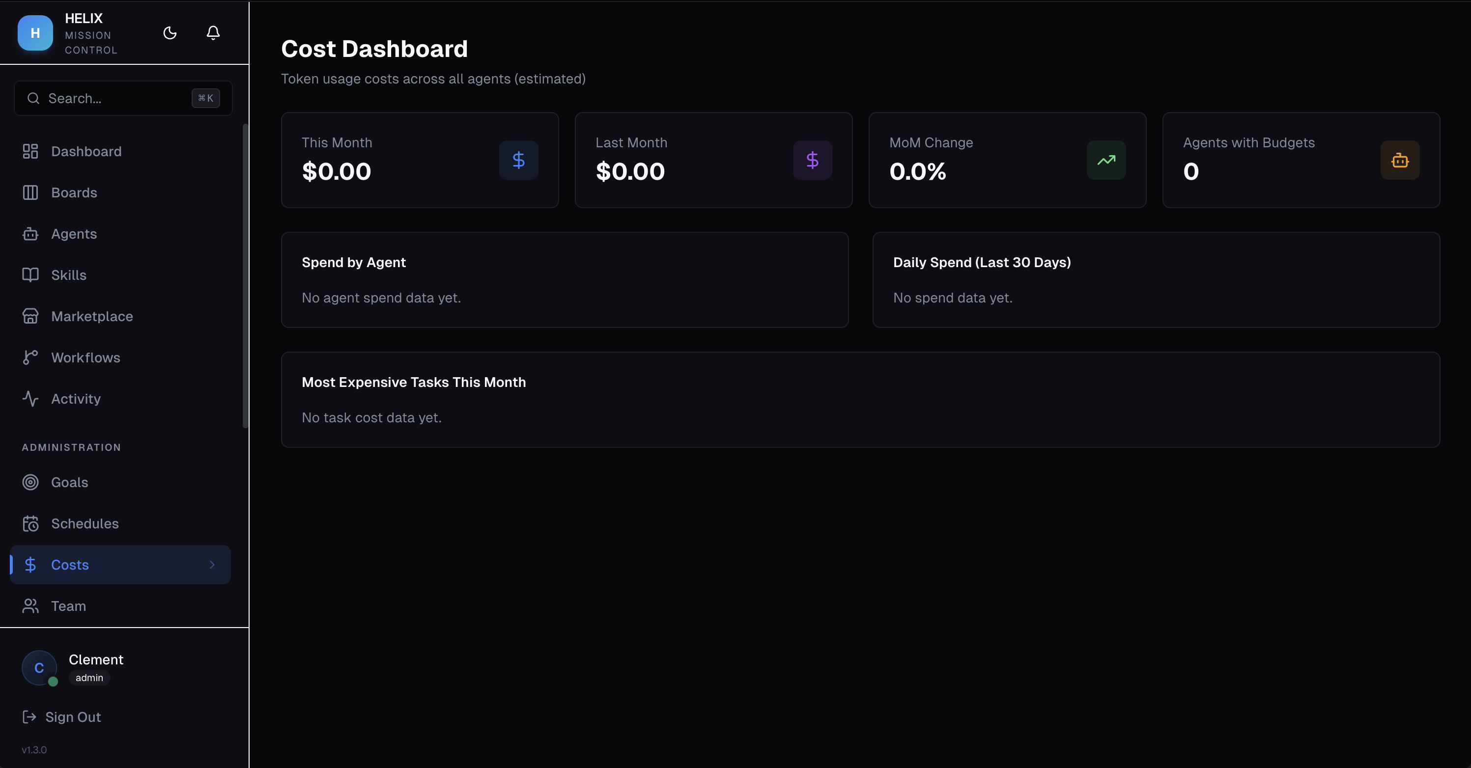 Top tasks by cost breakdown